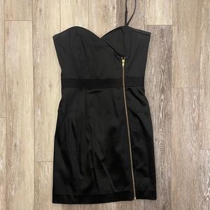 Black satin InWear brand cocktail dress. Size 10. Can be strapped or strapless